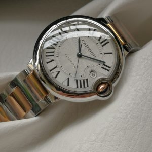 V6 Masterpiece: Cartier Ballon Bleu W2BB0022 Watch (Stainless Steel - Rose Gold - Silvered Perlage Guilloché Dial, Sword-Shaped Blue Steel Hands, 2824-2 Automatic Mechanical Movement, 42mm), Honoring the Rebels, May Heaven Bless the World!